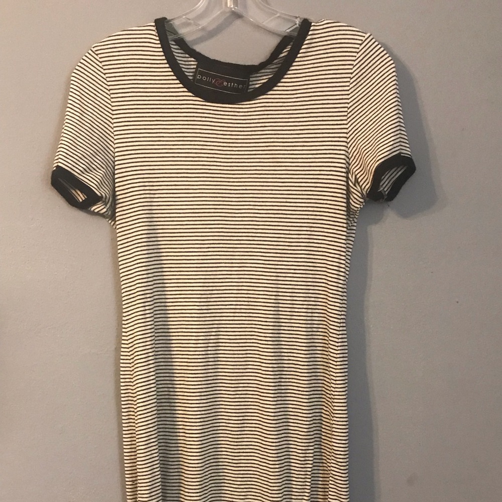 White with black stripes dress casual.